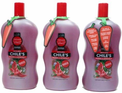 3 X Natturalabs Chili Rosemary Shampoo/Anticaida Chile's Romero & Espinosilla 16.9oz by Naturralabs