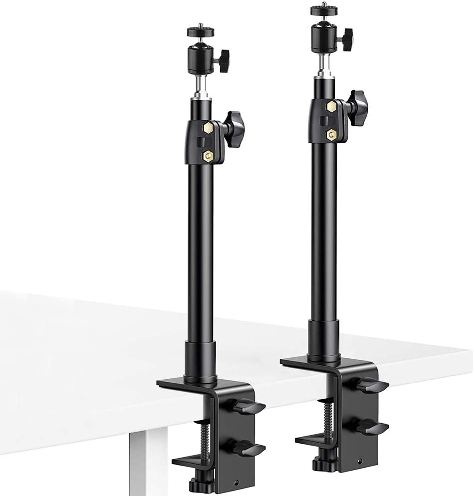 Desk Mount Stand, Clamp Light Stand Tabletop Mount Stand, 2 Pack