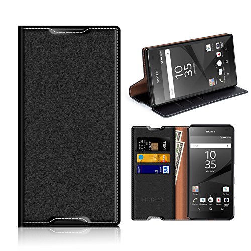 Sony Xperia Z5 Wallet Case, Mobesv Sony Xperia Z5 Leather Case/Phone Flip Book Cover/Viewing Stand/Card Holder for Sony Xperia Z5, Black