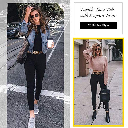 WERFORU PU-Leder Gürtel Damen Taillengürtel Mädchen Lackleder Gürtel Mit Exquisite O-Ring Schnalle Gürtel für Jeans Hosen Kleider