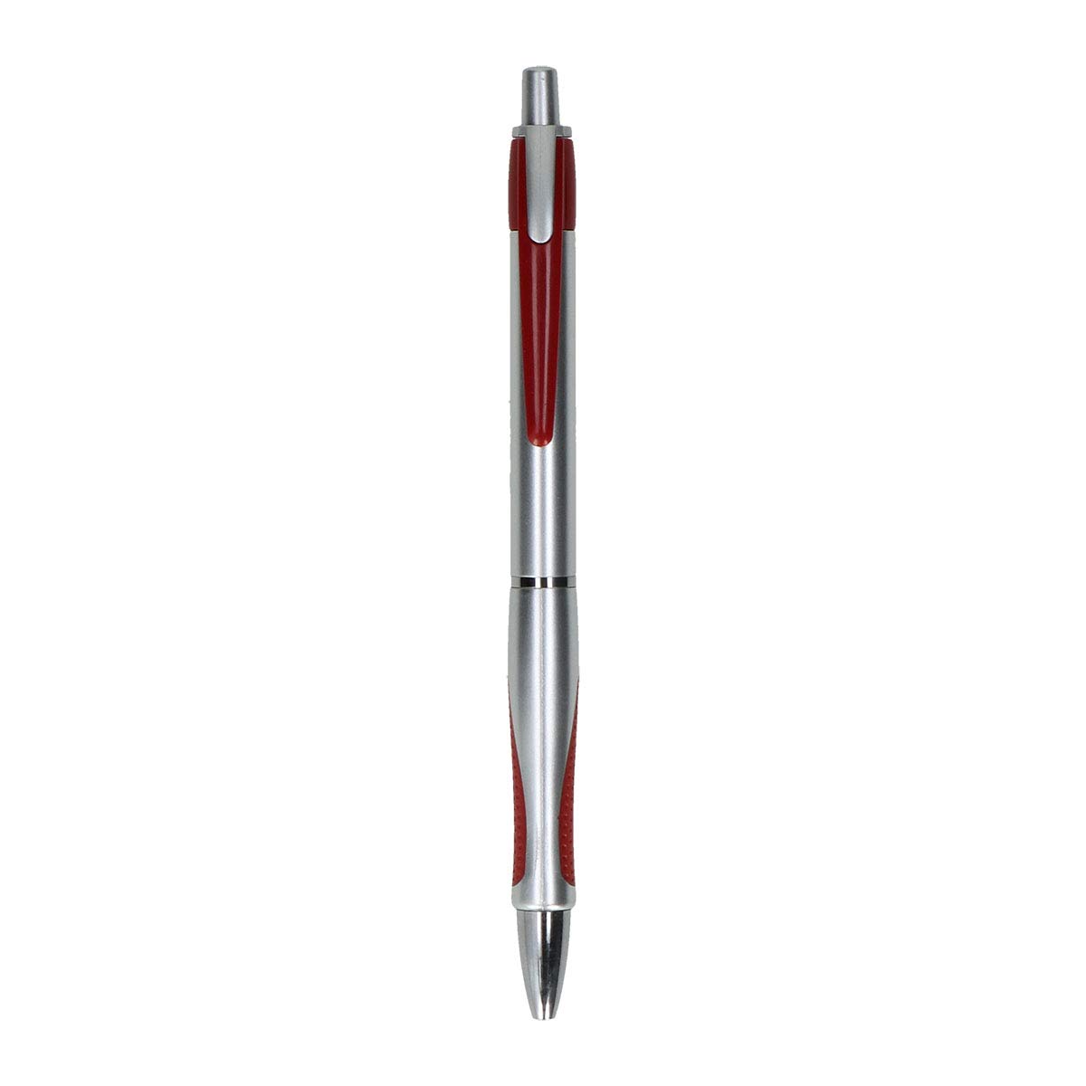 TIPTOP OFFICE PM Bingo Retractable Ballpoint Pen 0.7 mm Silver/Red Pack of 50