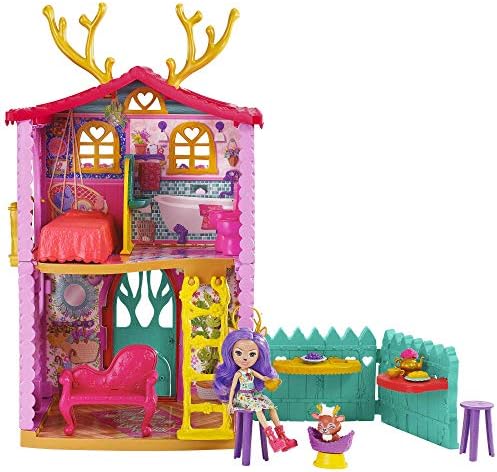 Maison de Danessa Biche​, Mini-poupée et Figurine Animale Sprint, 4 espaces de Jeu et Accessoires, Emballage fermé, Jouet pour Enfant, HFC41