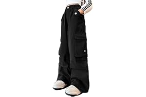GENERIC Girls Parachute Cargo Pants Elastic High Waist Drawstring Jogger Trousers Y2k Casual Loose Aesthetic Streetwear Sweatpants