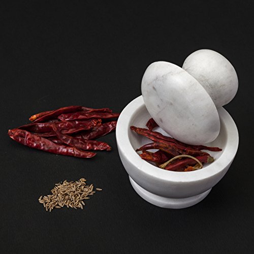 GoCraft Mothers Day Gifts Mortar and Pestle | Mushroom Shaped White Marble Handmade Pill Crusher/Grinder for Pills, Herbs, Spices (4")