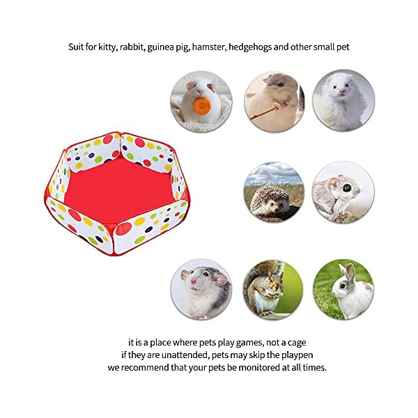 Amakunft Portable Small Animals Playpen, Outdoor/Indoor Pop Open Pet Exercise Fence, Guinea Pig Accessories Metal Wire…