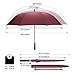 G4Free 62 Inch Automatic Open Golf Umbrella Sun Protection Windproof Oversize Large Waterproof Stick Umbrellas(Wine red)