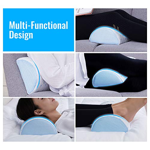 COZ Bolster Pillow for Legs Half Moon Knee Pillow and Lumbar Support