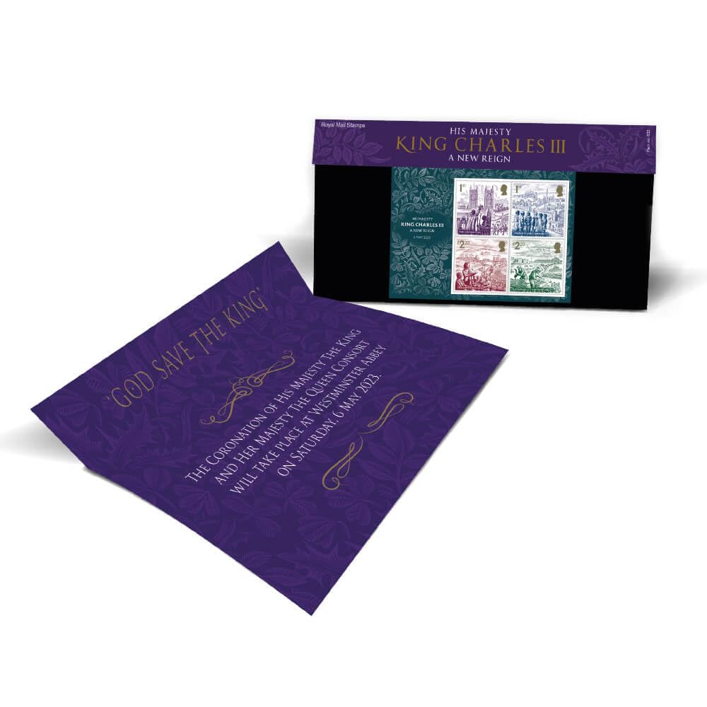 Coronation King Charles III - A New Reign Affixed Presentation Pack by Royal Mail