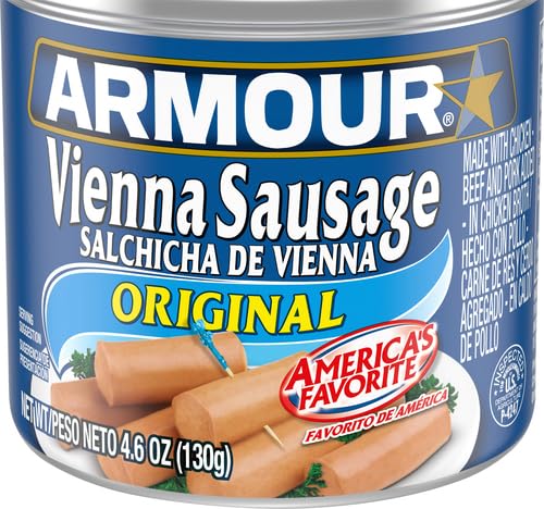 ARMOUR STAR VIENNA SAUSAGE, ORIGINAL FLAVOR, CANNED SAUSAGE, 4.6 OZ