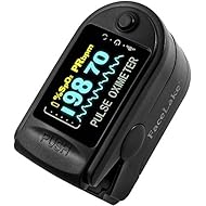 Facelake FL-350 Pulse Oximeter with Carrying Case & Batteries & Lanyard, Black