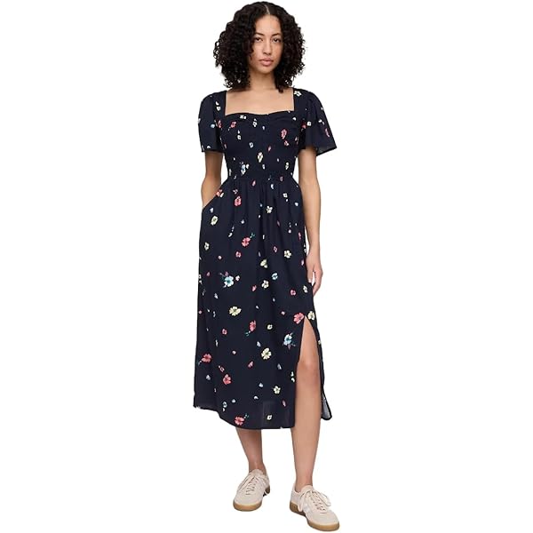 GAP Womens Smocked Waist Maxi Dress, Black 1, X-Small Petite at Amazon  Women's Clothing store