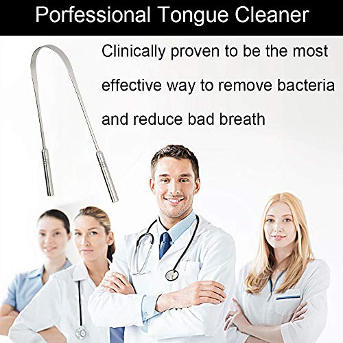 Tongue Scraper Cleaner,Niskite Professional Stainless Steel Tongue Brush,Eliminate Bad Breath and Bacteria with Tongue Sweeper Non-Synthetic Grip FDA Approved - Thumbnail 5