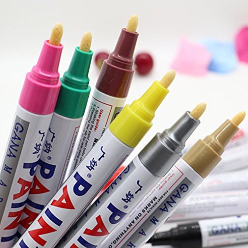 Paint Pen For Car Tires, Permanent and Waterproof Paint Marker Pen, Metal Acces, Tyre Tire, Tread Rubber, Rock Painting, Extra Bright (H) - Thumbnail 4