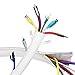 Yecaye Cable Organizer Wrap - 19.5inch Cable Management Sleeve Cord Warps for PC Computer Wires Management - Flexible Cover with Zipper and Buckle Design for TV, PC, Home, Office - 4 Pack - White
