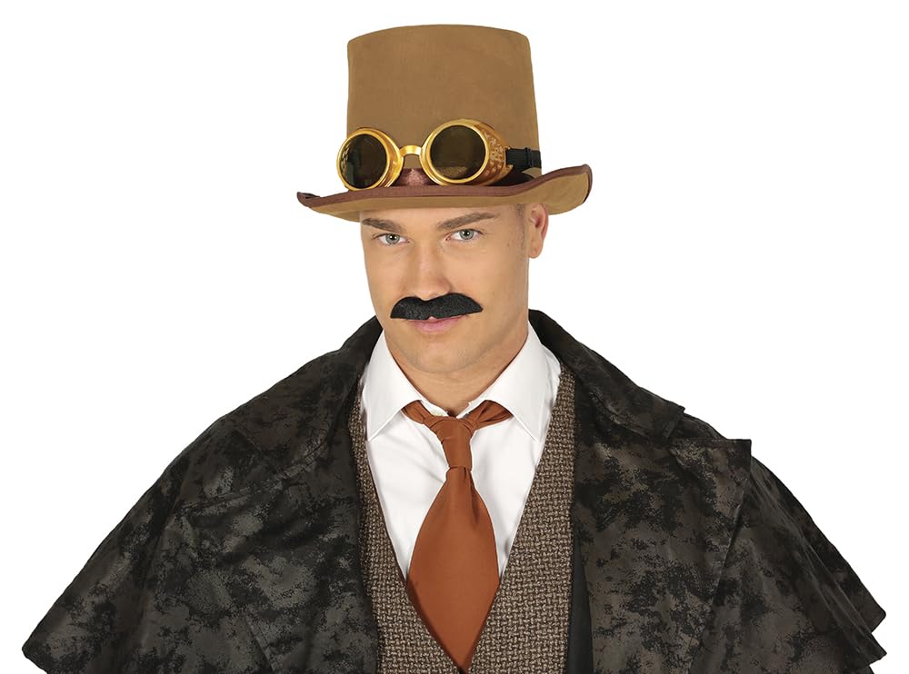 Guirca Steampunk Cylinder with Glasses, Brown, One Size, 13006