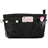Lckaey Purse organizer insert for neverfull handbag is compatible with more similar brands of tote bag-nylon organizer 3055black-XS