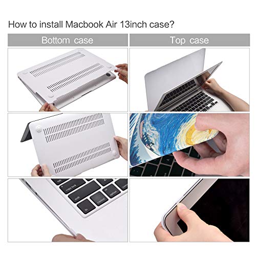 MacBook Air 13 Inch Case, TeenGrow Oil Paintings Rubberized Plastic Hard Protective Laptop Case Shell for Mac Air 13" (Model: A1369/A1466), The Great Wave