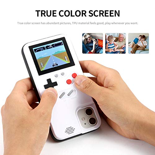 KOBWA Gameboy Case for iPhone,Retro 3D Gameboy Design Style Silicone Cover Case with 36 Small Games,Color Screen,Video Game Cover Case for iPhone 11/11Pro/11Pro,and More (White, iPhone 11)