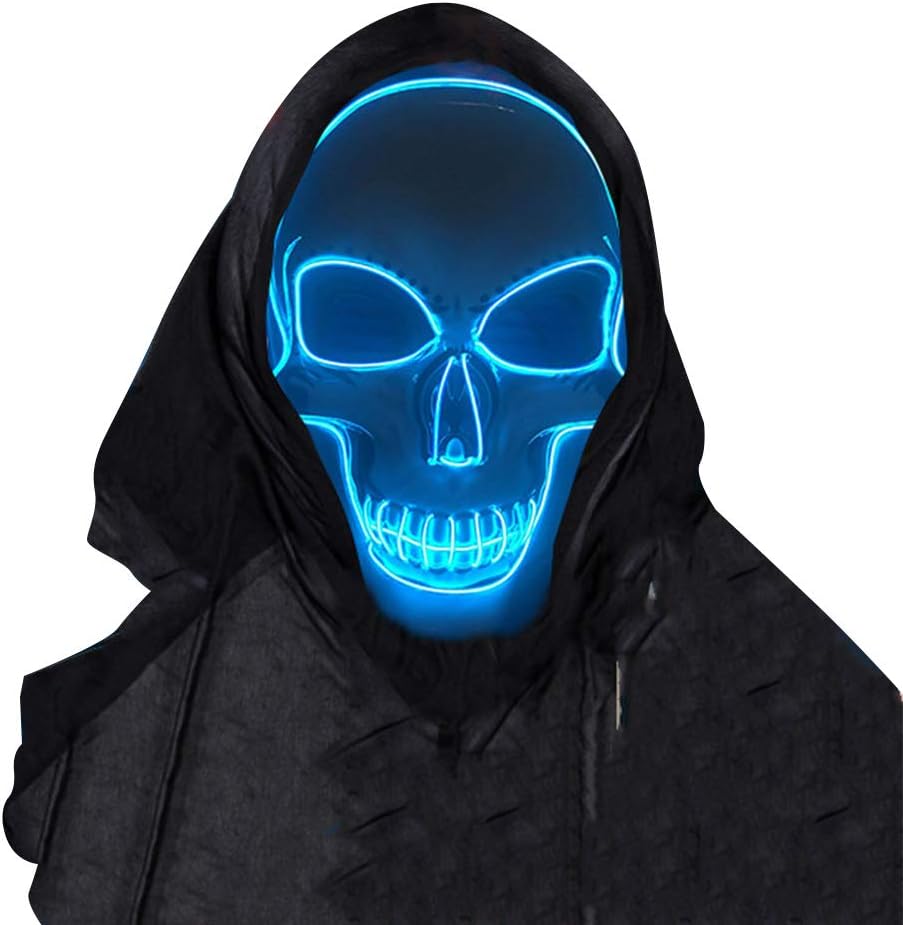 SOUTHSKY® LED Mask Spooky Mask Skull Full Face Mask Neon Mask EL Wire