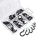 KUUQA Cup Hook Kit Black Vinyl Coated Ceiling Screw Mug Hooks, 70 Pieces, 6 Sizes