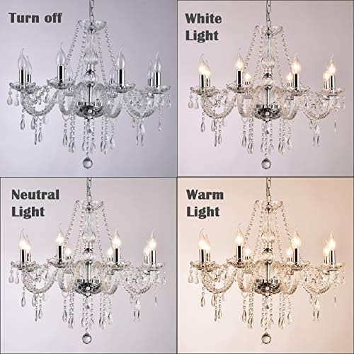 Silver Coloration Luxurious Candle Crystal Chandelier, 10 Lights K9 Fashionable Crystal Chandelier for Eating Room, Glass Ceiling Pendant Lamp for Residing Bed room Lighting Corridor Balcony.
