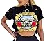 FISACE Women's Short Sleeve Ripped Guns N Rose Crop Tops