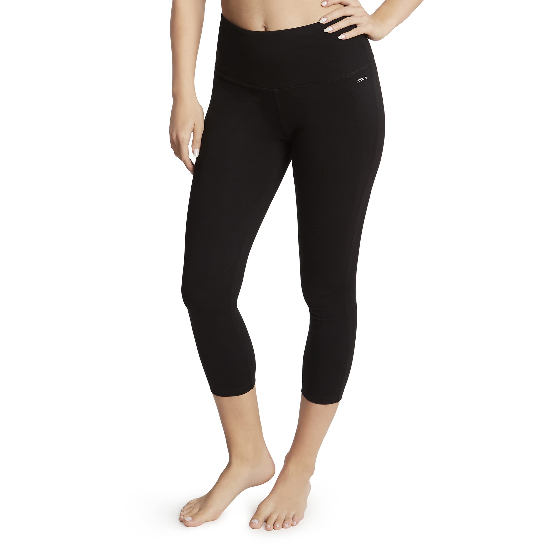Photo 1 of Jockey Women's Cotton Stretch Basic Capri Leggings, Deep Black, Medium