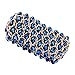 Kaymen Jewelry Luxury Gold Plated Cross Chians and Crystal Stone Knit Exaggerated Bangles Bracelets for Women 5 Colors (Blue)