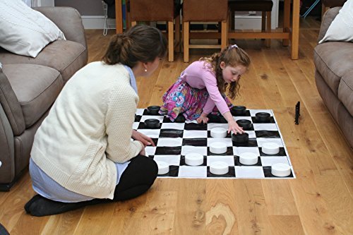 Jumbo Indoor/Outdoor Checkers Set | Garden Games - Jumbo Checkers Set with Large Board | 4 ft x 4 ft Mat - Thumbnail 3