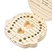 Antner Baby Tooth Box Save Wooden Deciduous Souvenir Case Teeth Keepsake Organizer for Boy