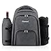 Gonex Picnic Backpack Bag for 4 Person with Insulated Cooler Compartment, Fleece Blanket, Detachable Wine Holder, Cutlery Set (Gray)