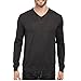 Calvin Klein Men's Merino Solid V-Neck Sweater, Black Jack Heather, Medium