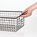 mDesign Metal Wire Food Storage Basket Organizer with Handles for Organizing Kitchen Cabinets, Pantry Shelf, Bathroom, Laundry Room, Closets, Garage - Omni Collection - 2 Pack - Bronze