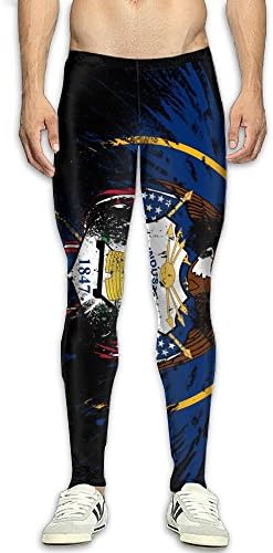 DOPPYENG Mens Compression Pants Base Layer Running, Cycling, Sports, Training, Weightlifting Tights Utah Sign 3D Print Fitness Sports Tight Leggings