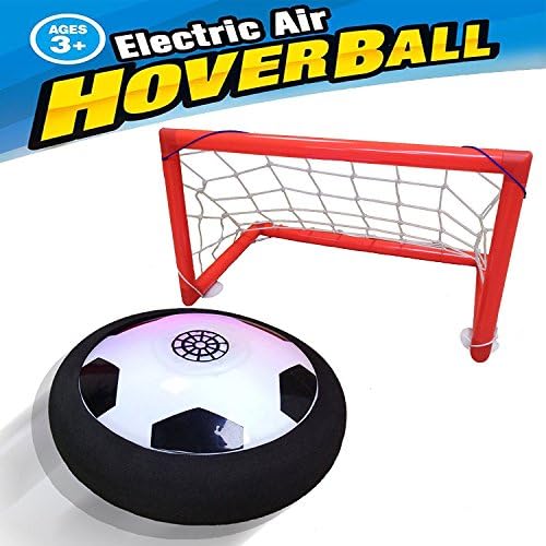 Kids Air Power Soccer Football Gate Set with Goal Boys Girls Sport Children Toys Training Football Indoor Outdoor Disk Hover Ball Game with LED Lights