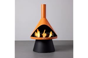 TERRA FLAME TerraFlame Lloyd Modern Gel Fuel Fireplace | Sunkissed | Clean Burning and Smoke-Free | Portable and Freestanding | Fireplace for Indoor and Outdoor Use | Electroplated Steel