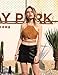 Blooming Jelly Women's High Neck Self-tie Crop Top,Brown,Small