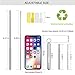 Longzon 2 Pack Telescopic Metal Straws – Reusable, Portable, Collapsible Stainless Steel Drinking Straws with 2 Aluminum Key-chain Case & 2 Cleaning Brushes for Travel - (Silver/Champagne)