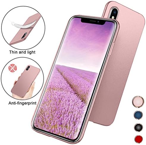 Protective iPhone X Case Slim with Non Slip Matte Surface, MEIDU Shockproof and Scratch-Resistant Cover Case for iPhone X Only-Rose gold