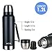 MIRA Classic Stainless Steel Vacuum Wide Mouth Thermos | Leak-proof Double Walled Insulated Work and Camping Flask | Beverage Bottle Keeps Your Drink Hot & Cold | 1.2 L (40 oz) | Black