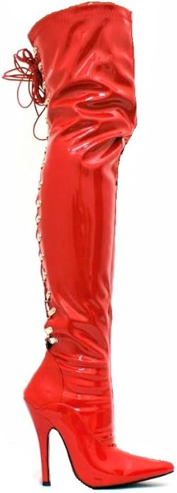 amazon red thigh high boots