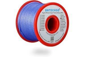 BNTECHGO 30 Gauge Silicone wire spool 50 ft Blue Flexible 30 AWG Stranded Tinned Copper Wire