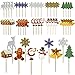 Benavvy 50 Pcs Christmas Cupcake Toppers, Party Cupcake Decorations, 10 Styles Glitter Colorful Ice Cream Muffin Dessert Cake Decoration for Home Party or Christmas Party (50pcs)