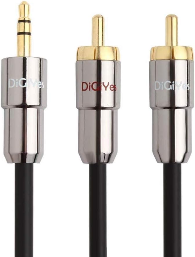 DiGiYes® 6.56 Feet (2m) Audio Cable 3.5mm Male to 2RCA Male Stereo Audio Auxiliary Aux Cable Y Splitter (6.56 Feet)