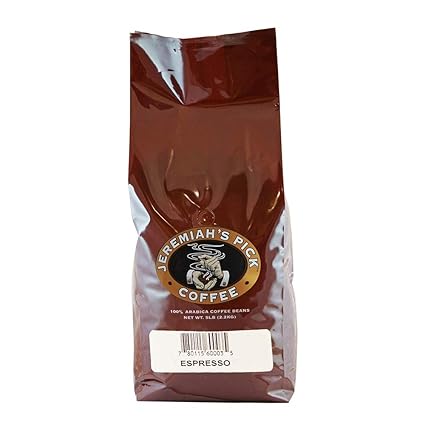 Jeremiahs Pick Coffee Espresso Whole Bean Coffee 5 Pound Bag