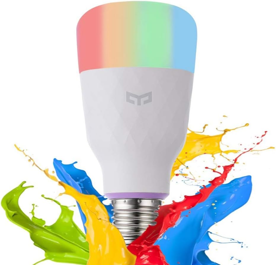 Yeelight Smart LED Bulb E27 WiFi Dimmable Multicolor RGB Light Bulb,APP Remote Controlled Home Night Lamp Compatible with Alexa,Google Home and IFTTT(No Hub Required) (1 Pack)