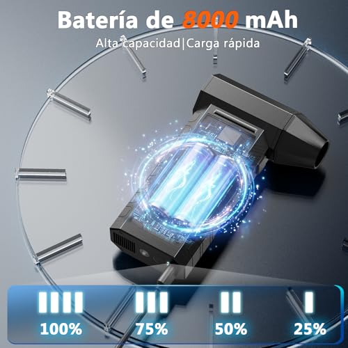Preciva Powerful Air Blower, Compressed Air Cleaning and Vacuum Cleaner, 2 in 1 Air Gun with Battery 8000 mAh, 180000 RPM, Adjustable Mini Blower for PC, Keyboard and Car
