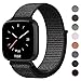 Shangpule Compatible Fitbit Versa Bands, Replacement Woven Nylon Sport Watch Band Bracelet Strap Hook and Loop Fastener Adjustable Wristbands Compatible Fitbit Versa Smart Watch(Black)