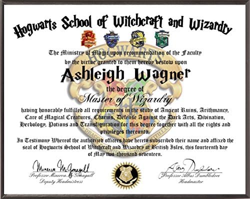 Personalized Wood Harry Potter Diploma Plaque