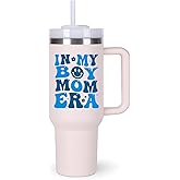 momocici Boy Mom Gifts Ideas.40 oz In My Boy Mom Era Tumbler with Handle.BoyMom Cup Tumblers Gift.40 oz Birthday Christmas Mothers Day Cups Tumbler Gifts for boymom.